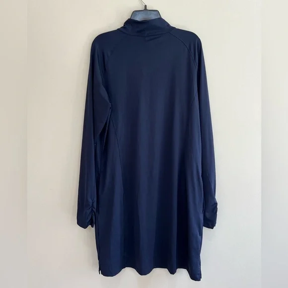 NWT Lady Hagen Solid Navy Blue UV UPF 50+ Long Sleeve Golf Dress, size XL - Picture 4 of 10